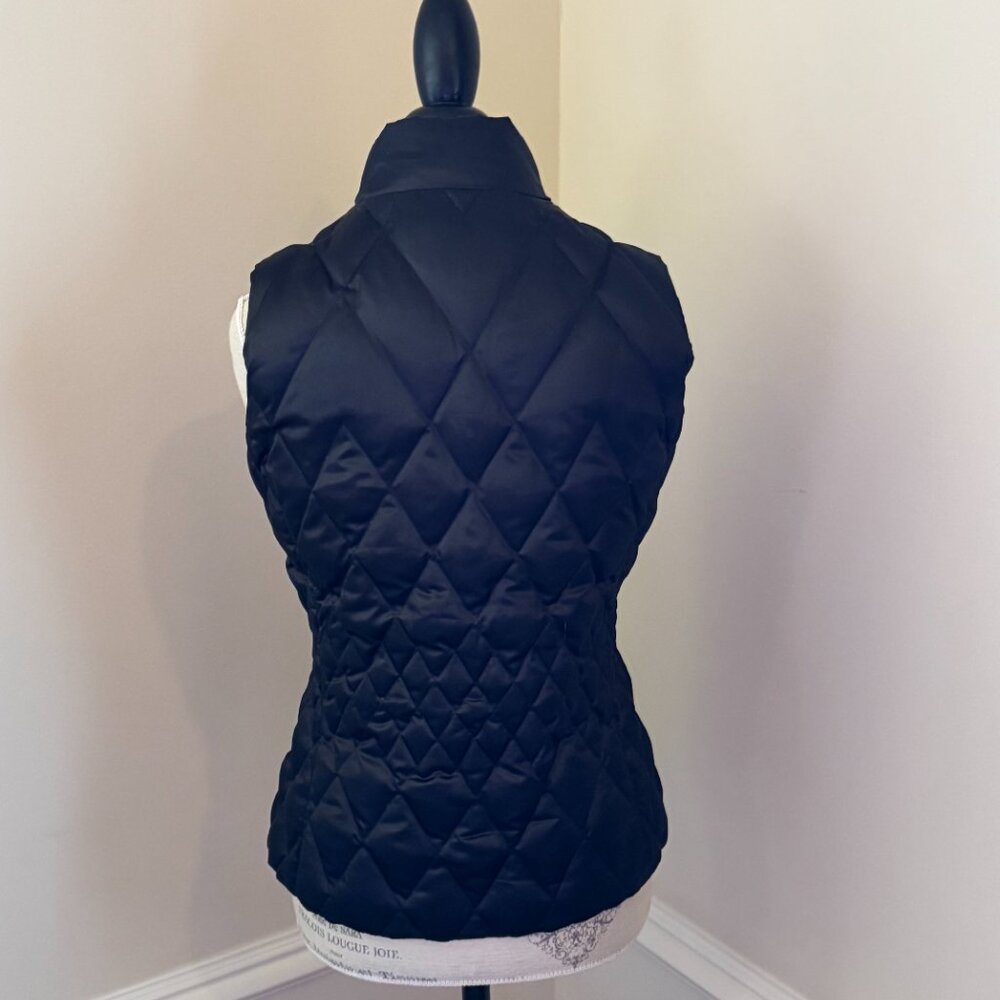 Lands End Black Satin Quilted Puffer Vest - Picture 2 of 7